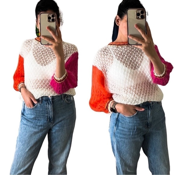 NWT ROSE CARMINE Mohair White Sweater US 4 - Picture 3 of 7